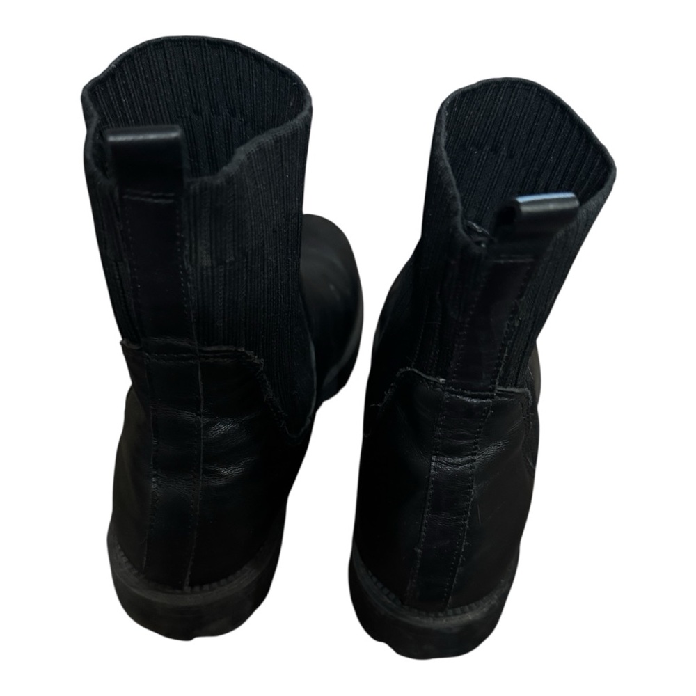 Blondo Hallie Waterproof Chelsea Boots Black Leather Knit Sock Lug Sole Sz 10 - Picture 3 of 8